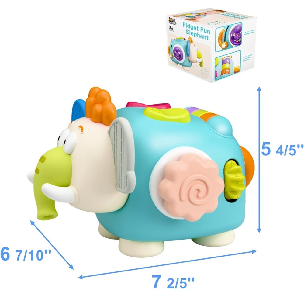 iPlay, iLearn Fidget Fun Elephant‎ Activity Cube Baby Toy